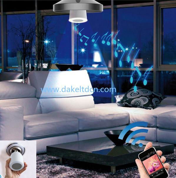 Remote control led bulb with bluetooth speaker