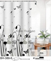 Flower printing Wholesale PEVA Shower Curtains For Bathroom