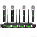 G-787 True diversity 4*100 channel UHF wireless Handheld microphone (1 set) 