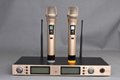 M9100 UHF Dual Channel IR Wireless Microphone  Golden Color Panel