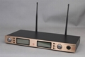 M9100 UHF Dual Channel IR Wireless Microphone  Golden Color Panel