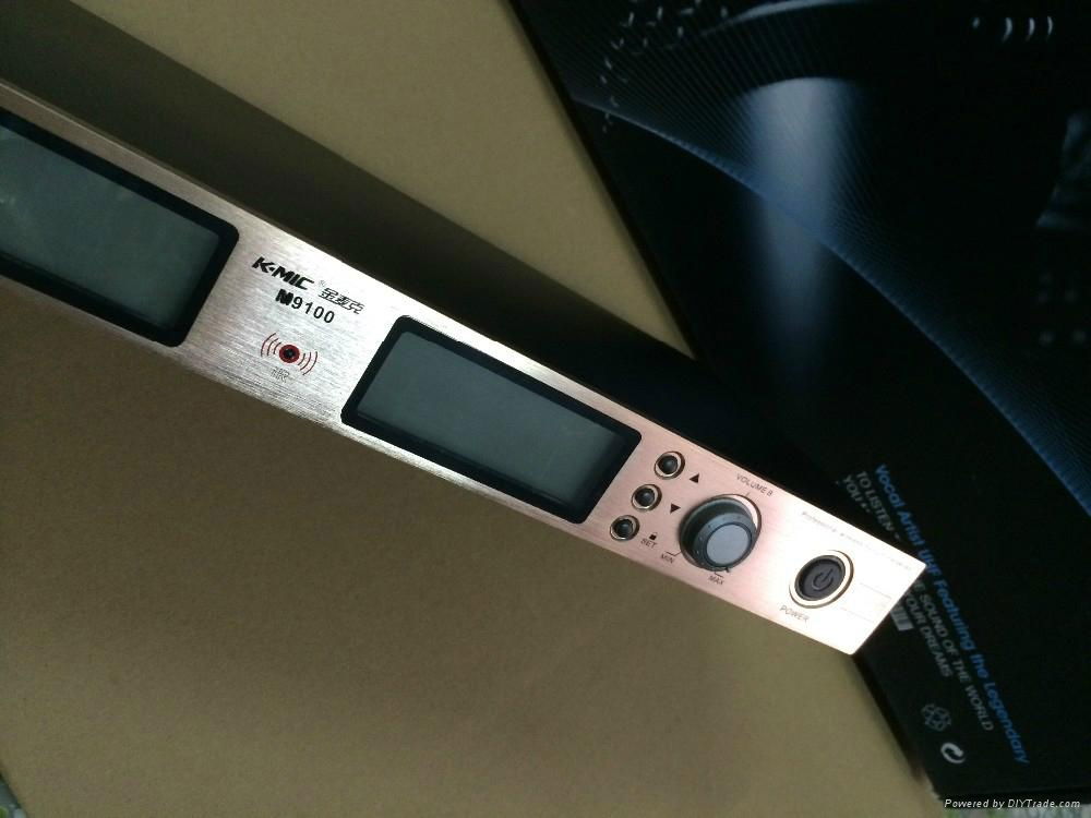 M9100 UHF Dual Channel IR Wireless Microphone  Golden Color Panel 4