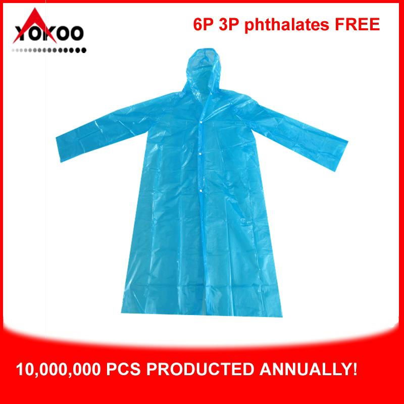Promotional PE Disposable Raincoat, Adult Pocket Raincoat for South Korea
