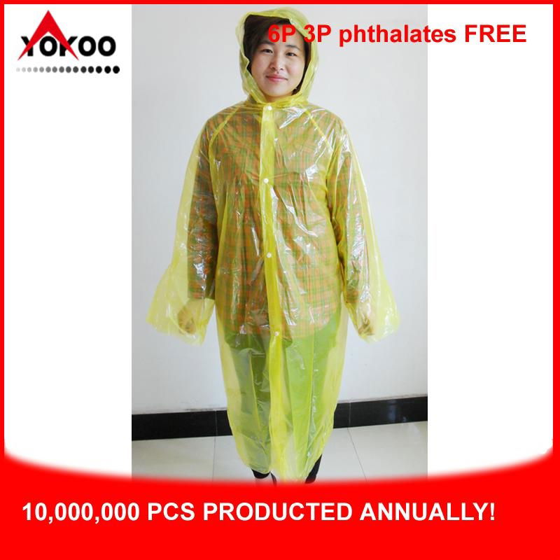 Promotional PE Disposable Raincoat, Adult Pocket Raincoat for South Korea 2