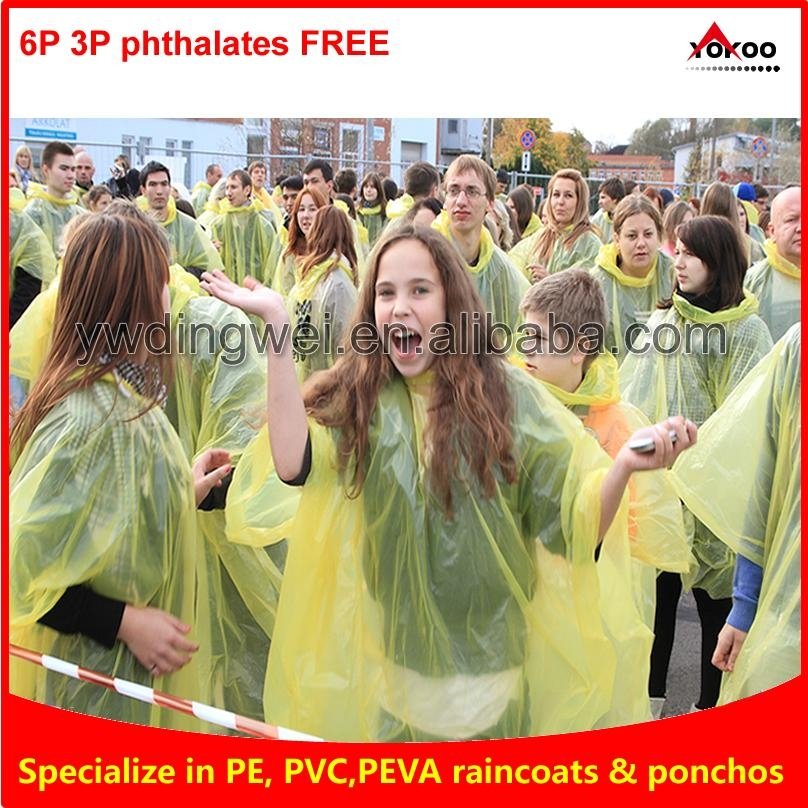 Disposable PE Emergency Rain Ponchos for festival 5