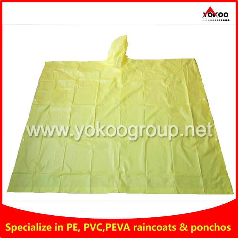 110g Yellow PEVA rain poncho for festival 4