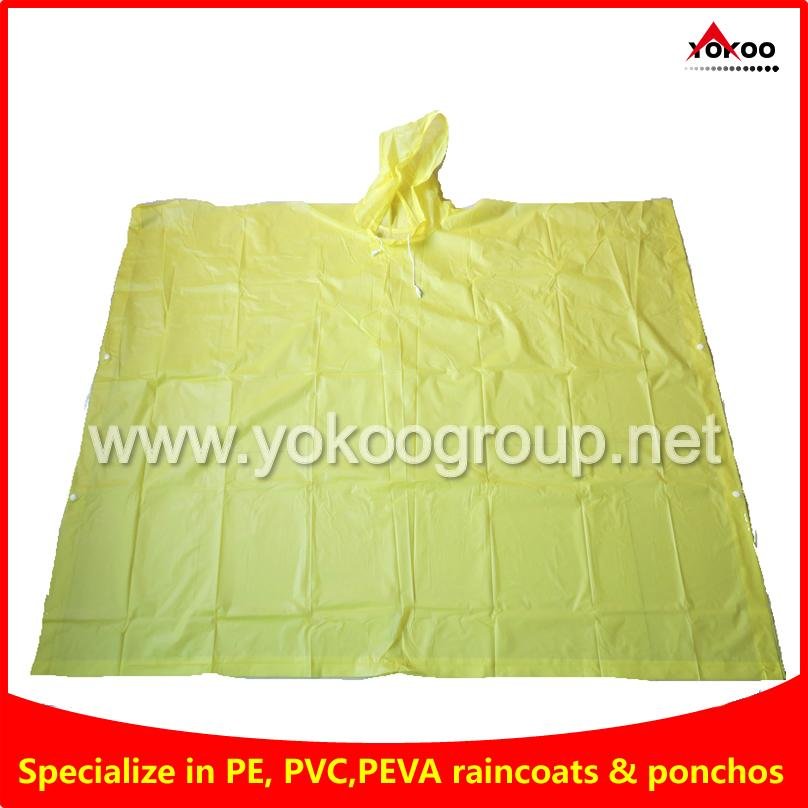 110g Yellow PEVA rain poncho for festival 8