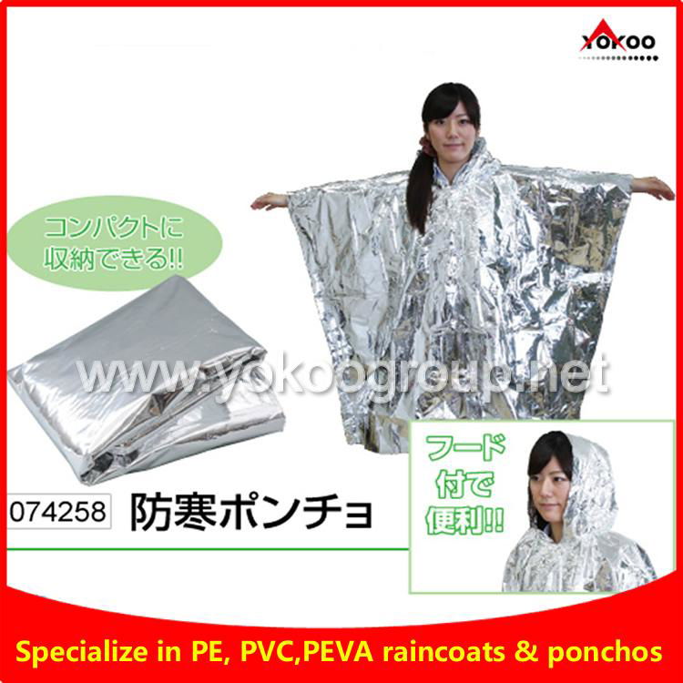 emergency thermal Poncho for Natural disasters