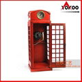 Handmade antique metal decoration (1920 RED LONDON TELEPHONE BOOTH) 1