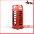Handmade antique metal decoration (1920 RED LONDON TELEPHONE BOOTH) 2