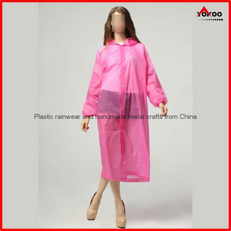 Cheap PEVA long disposable raincoat with sleeves for promotion 5