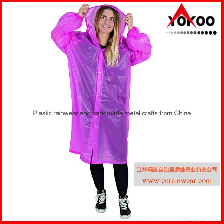 Cheap PEVA long disposable raincoat with sleeves for promotion 4