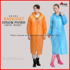 Cheap PEVA long disposable raincoat with sleeves for promotion