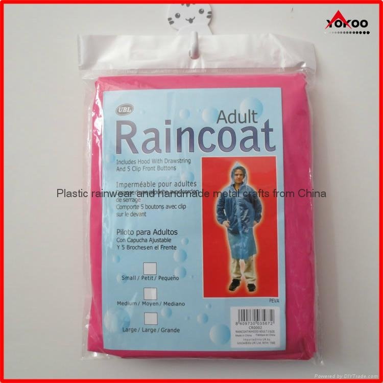 Cheap PEVA long disposable raincoat with sleeves for promotion 16