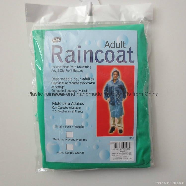 Promotional emergency PEVA long raincoat with sleeves for outdoor events 3