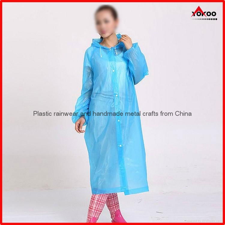 Promotional emergency  long PEVA raincoat with sleeves for travel