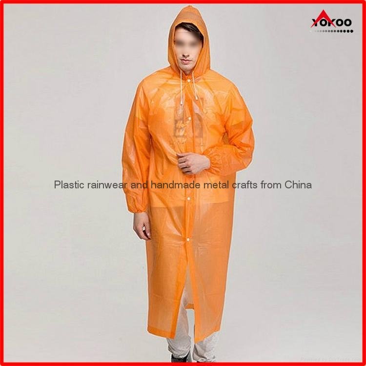 Promotional emergency  long PEVA raincoat with sleeves for travel 3