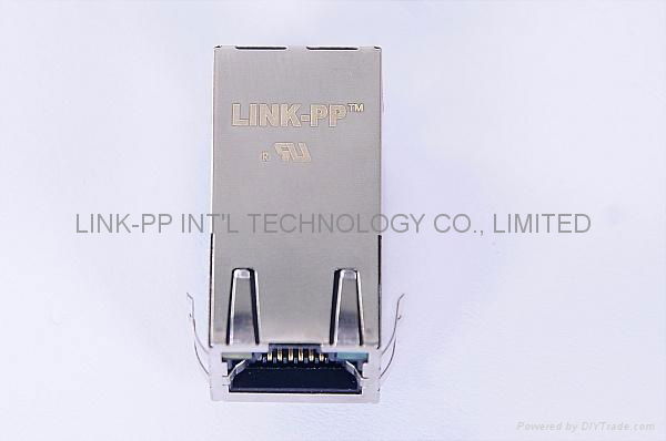 1840745-4 Low profile Tab-up RJ45 Shielded Connector With Magnetics