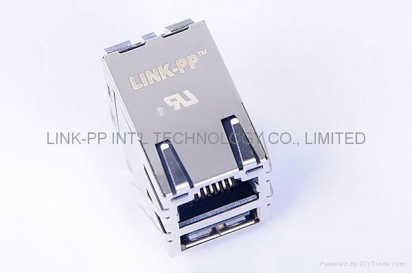 0821-1X1T-36-F RJ45 Connector With USB connettori usb