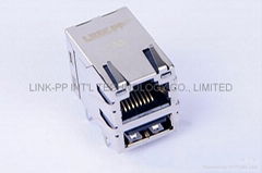 0821-1X1T-36-F RJ45 Connector With USB connettori usb