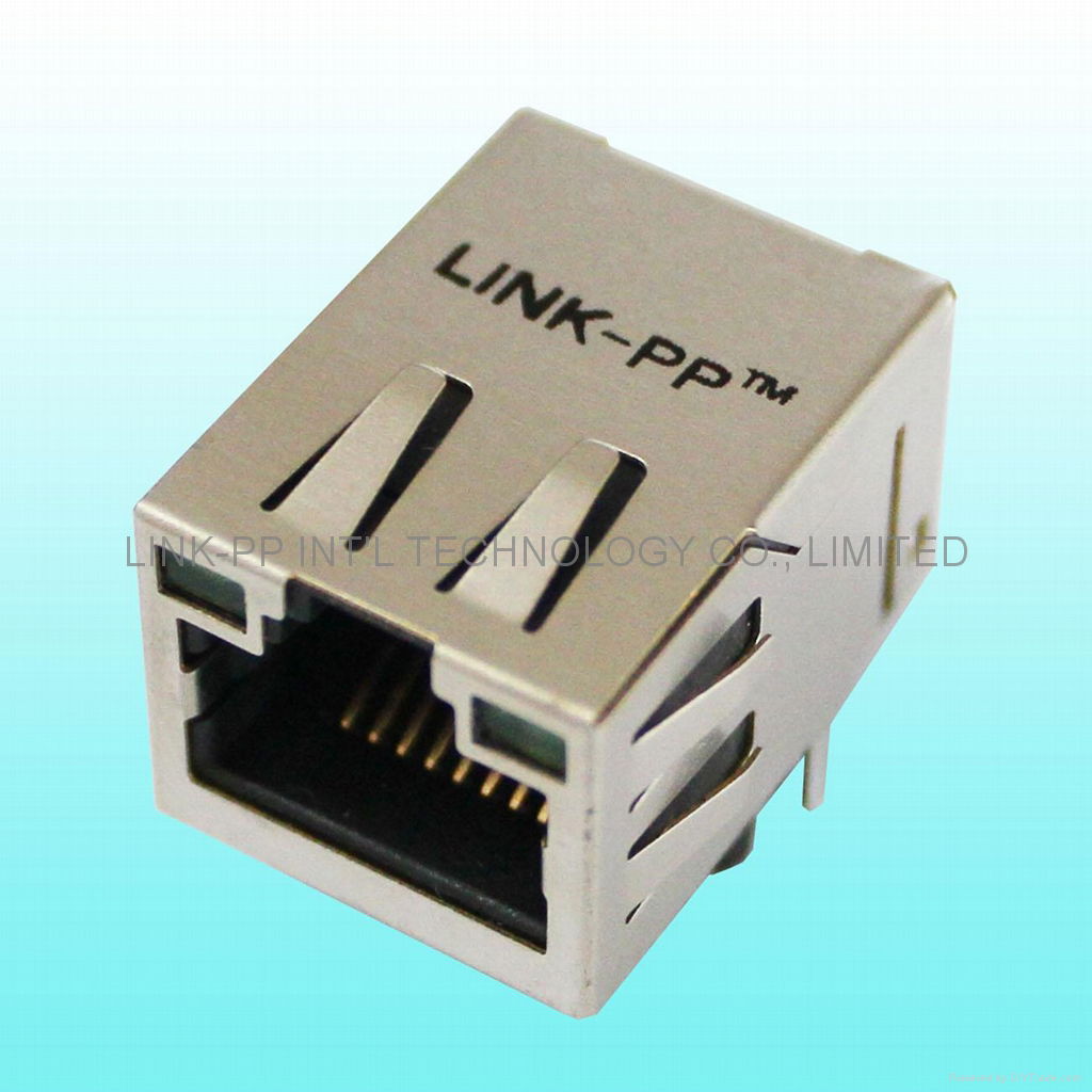 ST-J0062D0NL 1 Port RJ45 8 Pin Female Connector With LED