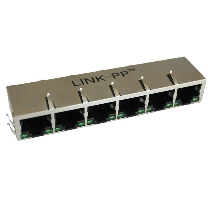 JG0-0027NL 1X6 10/100 Base-t RJ45 Connector With Magnetics