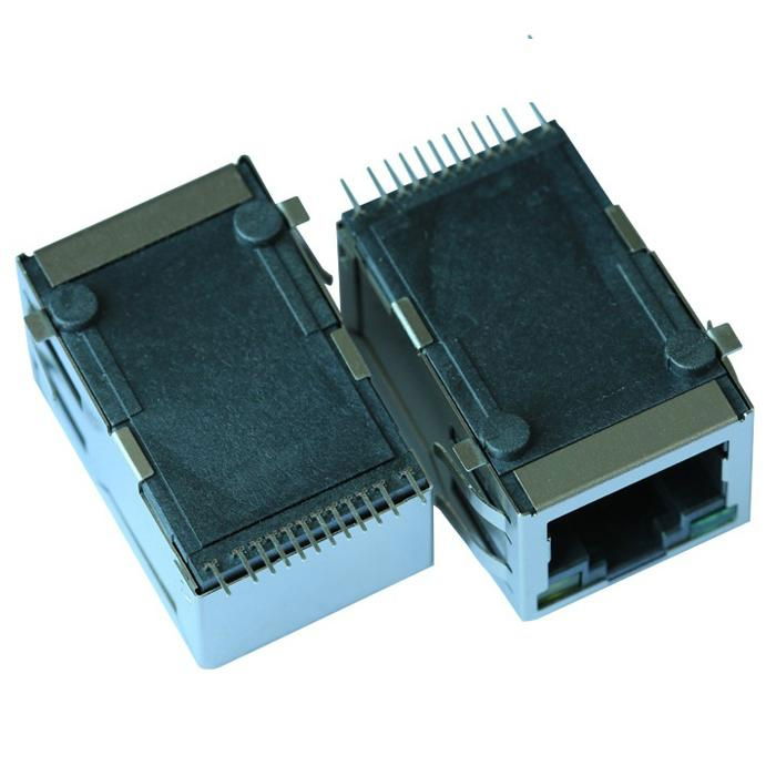 49F-1201YGD2NL SMT RJ45 Connector with 10/100 Base-T Integrated Magnetics 3