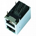 0879-2C1R-54 2X1  RJ45 Connector With Gigabit Integrated Magnetics 