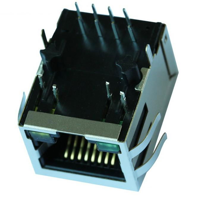 RJ000002 10/100 Base-t Single Port  RJ45 Connector With Magnetics