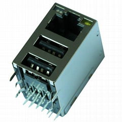 08C2-1X1T-36 10/100 Base-t Single Port With Dual USB RJ45 Connector