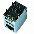 08C2-1X1T-36 10/100 Base-t Single Port With Dual USB RJ45 Connector