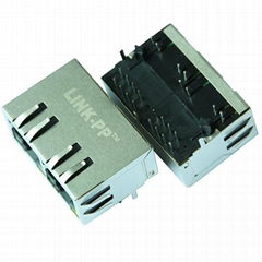 SI-60192-F 1x2 Port 10/100BASE-T RJ45 Modular Jack