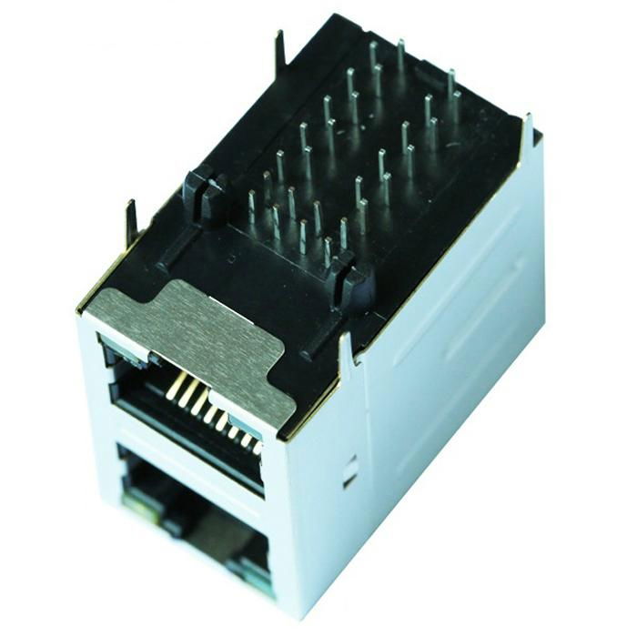 XRJD-S-21-8-8-4 2X1 Without Magnetics RJ45 Connector Module