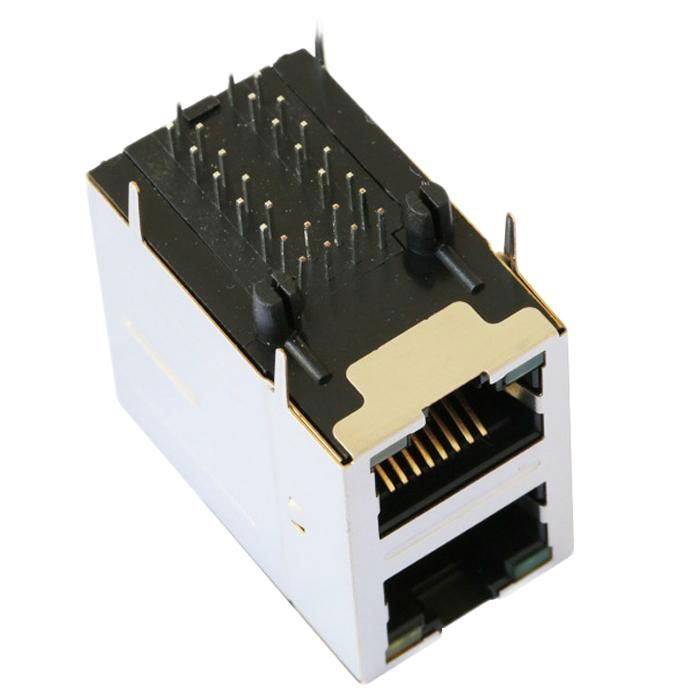 MJFR0678 2X1 Multi-port 100 Base-t Modular Jack RJ45 Connector