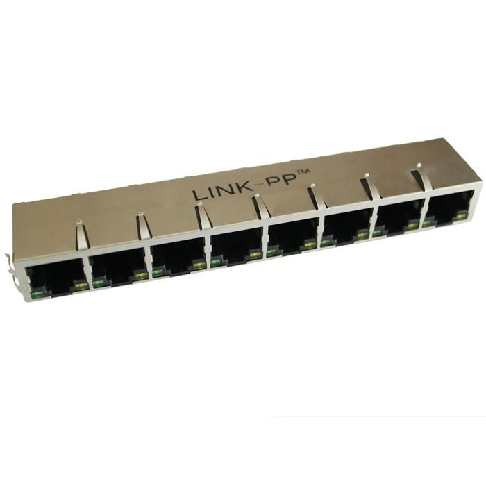 HR911880C 10/100/1000 Base-t 1X8 RJ45 Connector Integrated Magnetics