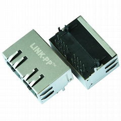 HR901205C 10/100 Base-t 1X2 RJ45 Connector Integrated Magnetics