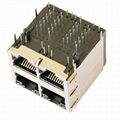 1-1840697-4 Stacked Gigabit 2X2 RJ45 Connector With Magnetics 2