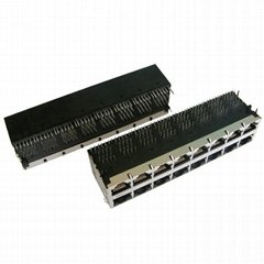 0811-2X8R-19 Stacked 2X8 10/100 Base-t RJ45 Ethernet Connectors