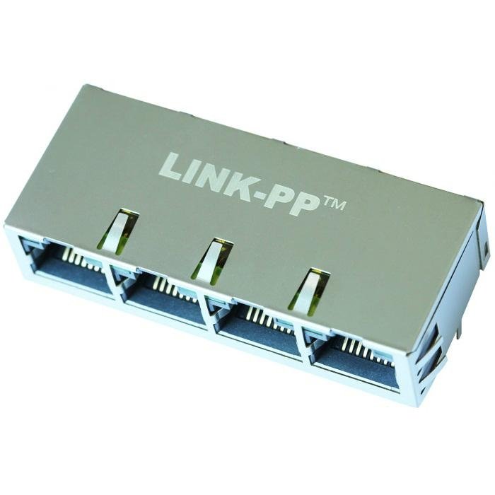 08B0-1X4T-36-F 1X4 RJ45 Connector Module With Integrated 10/100 Base-t Magnetics