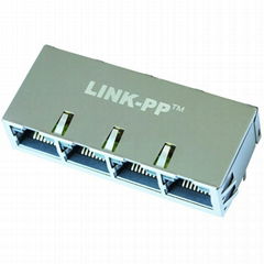 08B0-1X4T-36-F 1X4 RJ45 Connector Module With Integrated 10/100 Base-t Magnetics