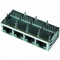 08B0-1X4T-36-F 1X4 RJ45 Connector Module With Integrated 10/100 Base-t Magnetics