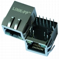 SI-61001-F RJ45 8P8C Jack With LEDs and EMI Finger