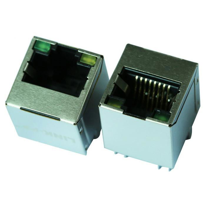 XRJV-01V-4-D12-380 Vertical RJ45 Connector with 10/100 Base-T Integrated 2