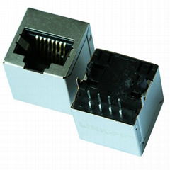 MJ303A-8000-21D 10/100 Base-T Vertical RJ45 Connector With Integrated Magnetics
