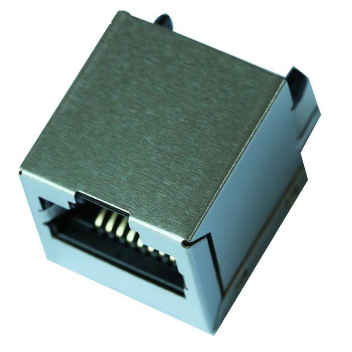 MJ303A-8000-21D 10/100 Base-T Vertical RJ45 Connector With Integrated Magnetics