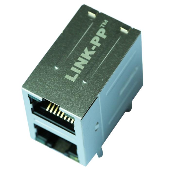 0845-2G1T-H5 10/100 Base-T 2X1 RJ45 Ethernet Jack with Integrated Magnetics