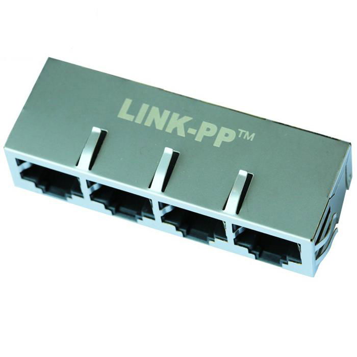 HFJ14-2450ERL 1X4 RJ45 Connector with 10/100 Base-T Integrated Magnetics 4
