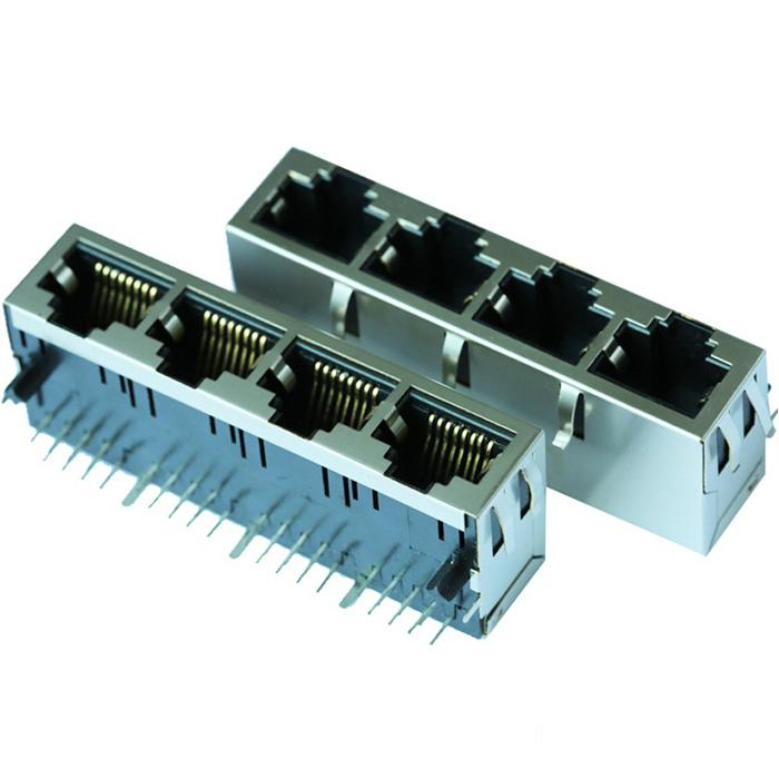 HFJ14-2450ERL 1X4 RJ45 Connector with 10/100 Base-T Integrated Magnetics 5