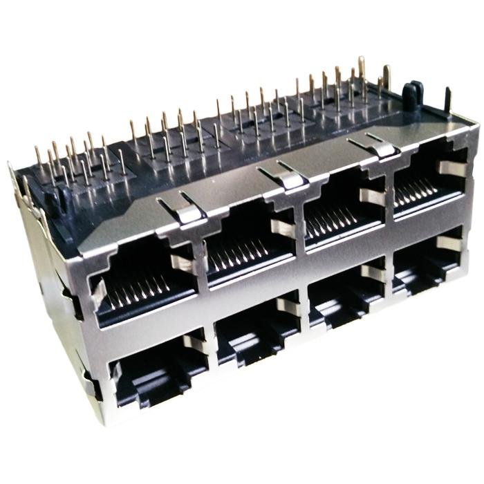 RM4-104ADV1F 2X4 RJ45 Connector with 10/100 Base-T Integrated Magnetics 2