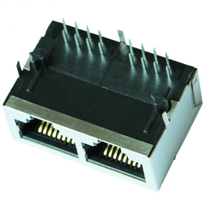 MOXIE MOX-RJ45-204G | 1X2 RJ45 Connector with 10/100 Base-T Integrated Magnetics 5